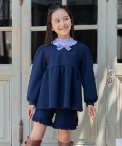 Топ с бантом из ленты Suite Kids, цвет Navy [075]