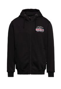 Толстовка с капюшоном и большой нашивкой на спине изготовленная в гараже King Kerosin, черный