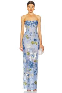 Макси-платье Dahlia от Bronx And Banco, baby blue multi