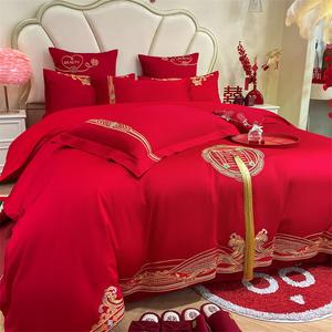 FUANNA Комплект постельного белья 4 предмета, 150х200 см, простыня, красный