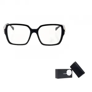 CHANEL Литьевые квадратные очки для женщин, Black