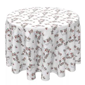 Круглая скатерть, 100% хлопок, 60 кругов", Цветочная музыка