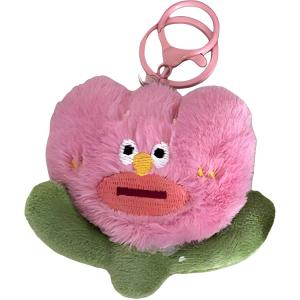 ROUERXIONG Некрасивая розовая цветочная кукла-брелок плюш подвеска высота 7,5 см