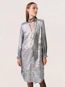 Металлическое платье ronya с длинным рукавом Soaked In Luxury, цвет Silver Foil