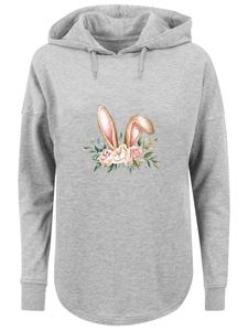 Толстовка F4NT4STIC Blumen Osterhasen Ohren Dekor, Grey