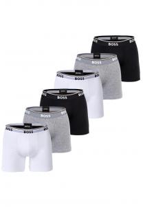 Боксеры 6 шт. в упаковке - трусы-боксеры 6 шт. эластичный хлопок логотип Boss, мультиколор