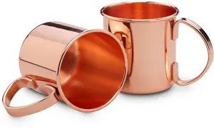 Кружки ECHTWERK (набор, 2 шт), медные кружки Moscow Mule, коктейльные бокалы, небьющиеся, 450 мл, 2 шт 13,7 см, медный