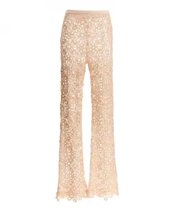 Вязаные крючком штаны Norma Kamali, розовый