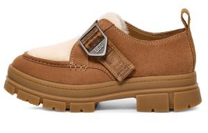 Туфли на платформе женские низкие каштановые Ugg