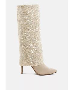 Сапоги Sin City с пайетками и отворотами на голенище London Rag, коричневый/бежевый