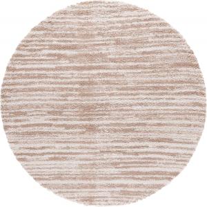 Ковер SAFAVIEH, 201 x 201 см, Rumi Shag Collection, круглый, цвет beige и ivory, без линьки и простой в уходе, идеален для гостиной, столовой, спальни (RMS110C)