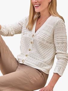 Хлопковый кардиган с кружевом Pure Collection, Cream