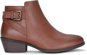 Женские короткие ботильоны Vepose на низком каблуке, с вырезами в западном стиле и перфорацией, Elegant-911-Mocha Brown