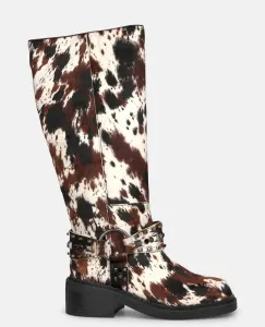 Женские байкерские высокие плоские ботинки с заклепками Alma en Pena, мультиколор