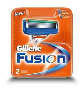 Картриджи для бритв, 2 шт. Gillette, Fusion