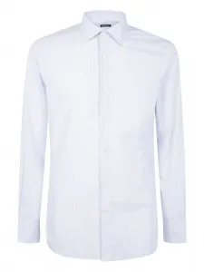 Клетчатая хлопковая рубашка Zegna, синий