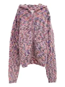 Вязаная худи на молнии с капюшоном Erl, розовый