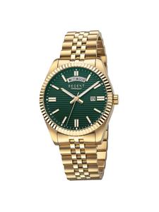 Крупные золотые аналоговые наручные часы (около 40 мм) с металлическим браслетом Regent