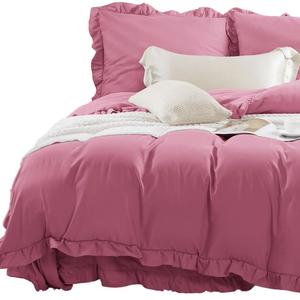 Постельное белье 160Х200, комплект постельного белья с наволочкой + наволочка 70Х80, твердая микрофибра SIiN, розовый