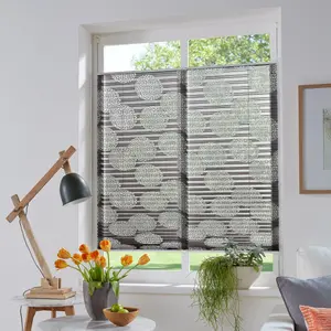 Жалюзи плиссе для моего дома «BELUM», светозащита, без сверления, натяжные, фиксированных размеров, прогары, круги, цветы, зажимные опоры My Home, серый