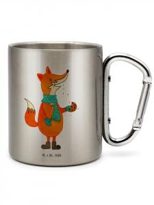 Термокружка из нержавеющей стали с изображением печенья Лиса (без слогана), серебристого цвета Mr. & Mrs. Panda