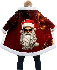 Мужской длинный кардиган с капюшоном и белым искусственным мехом XovLAHzY