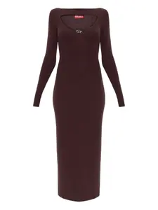 Платье с вырезами и логотипом Diesel, красный