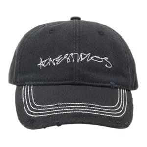 Вышитая потертая бейсболка Acne Studios, черный