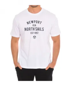 Футболка с короткими рукавами и ребристыми манжетами. North Sails, белый