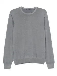 Шерстяной свитер с круглым вырезом Barba, серый