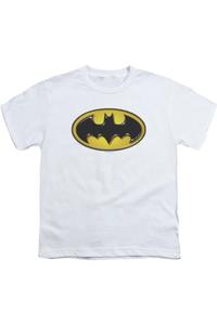 Футболка с аэрографией "Бэтмен" и символом летучей мыши для детей Gildan, белый