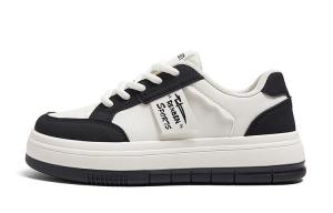 Кеды, скейтборд обувь женская средняя высота Renben, бежевый/коричневый