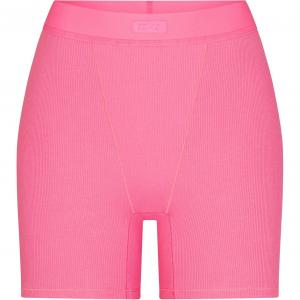 Skims Хлопковые риб боксеры для женщин, 1 упаковка, SUGAR PINK/Candy Pink