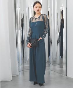 Комбинезон с кружевной спинкой и открытой спиной Jeanasis, цвет Blue Green(85)