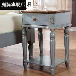 Yu Senyi Комод 47x40x62 см угловой для гостиной из массива дерева, 5 ящиков, светло-сине-серый