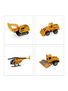 Relaxdays 6 детских строительных машинок оранжево-черного цвета