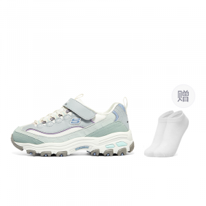 Skechers Kids Светло-голубые противоскользящие противоударные износостойкие массивные низкие кроссовки для подростков