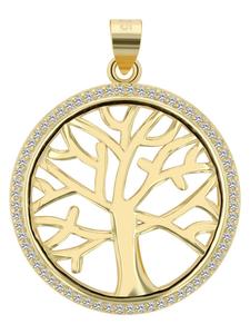 Adeliás Женский кулон - кулон «Древо жизни», изготовленный из серебра 925 пробы в золоте