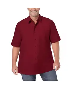 Мужская немнущаяся рубашка с коротким рукавом KingSize, красный