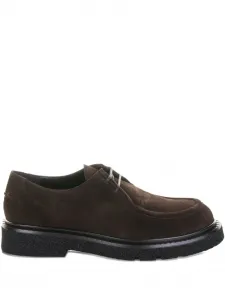 Замшевые лоферы на шнуровке GUGLIELMO ROTTA, коричневый
