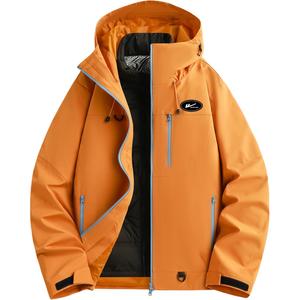 Пуховик женский с капюшоном утепленный Others WARRIOR, золото оранжевый (90% cotton diy badge)