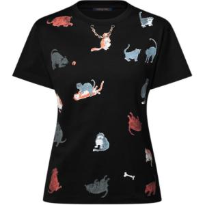 Футболка cats and dogs LOUIS VUITTON, черный