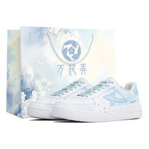 XTEP Кроссовки Air Force One с амортизацией, износостойкие, низкие, для скейтбординга, унисекс, белые, синие