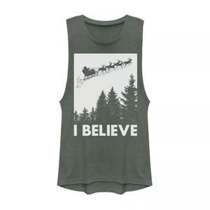 Футболка с мускулистым рисунком Санта-Клауса для юниоров I Believe Reindeer Christmas