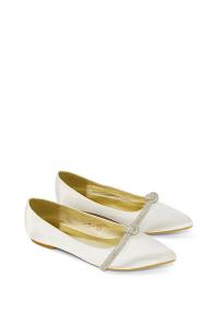 Свадебные туфли Halley на плоском каблуке с острым носком, украшенные блестящими стразами XY London, бежевый