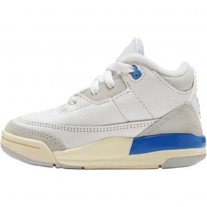 Низкие кроссовки Air 3 с противоскользящим износостойким верхом для малышей Jordan, белый/синий