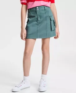 Большая хлопковая карго-юбка для девочек Tommy Hilfiger, зеленый