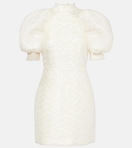 Свадебное мини-платье из плиссированного кружева Rotate, Egret