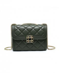 Сумка через плечо с 3 отделениями и стеганым узором в клетку Suqare, украшенная бисером JFY, зеленый