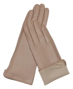 Перчатки из натуральной кожи Estro, бежевый